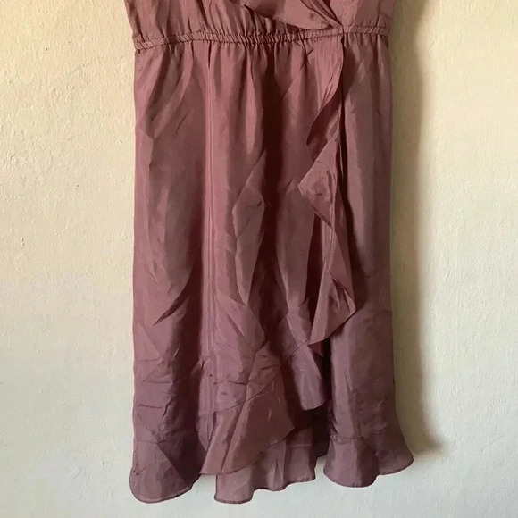 Sunner mauve silk ruffle dress Size XS - Picture 4 of 7